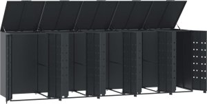 vidaXL Obudowa na 5 koszy na śmieci, antracytowa, 345x79x117 cm 8