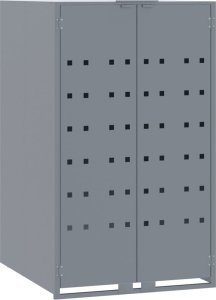 vidaXL Obudowa na 2 kosze na śmieci, szara, 138x79x117 cm, stal 4