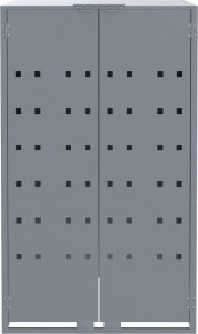 vidaXL Obudowa na 2 kosze na śmieci, szara, 138x79x117 cm, stal 5