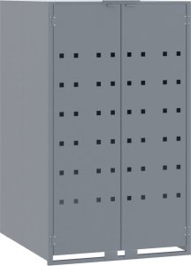 vidaXL Obudowa na 4 kosze na śmieci, szara, 276x79x117 cm, stal 4