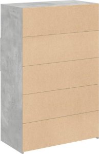 vidaXL Wysoka szafka, szarość betonu, 80x42,5x124 cm 6
