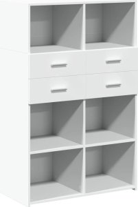 vidaXL Wysoka szafka, biała, 80x42,5x124 cm 2