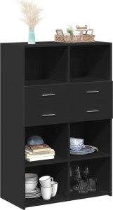 vidaXL Wysoka szafka, czarna, 80x42,5x124 cm 3