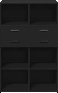 vidaXL Wysoka szafka, czarna, 80x42,5x124 cm 4