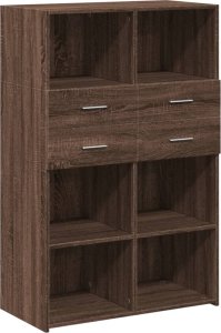 vidaXL Wysoka szafka, brązowy dąb, 80x42,5x124 cm 2