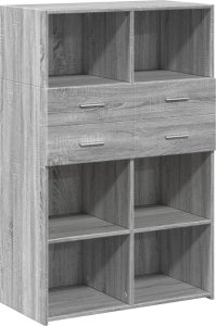 vidaXL Wysoka szafka, szary dąb sonoma, 80x42,5x124 cm 2
