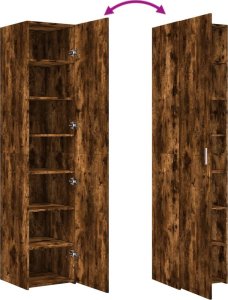 vidaXL Wysoka szafka, przydymiony dąb, 40x42,5x185 cm 7