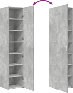 vidaXL Wysoka szafka, szarość betonu, 40x42,5x185 cm 7