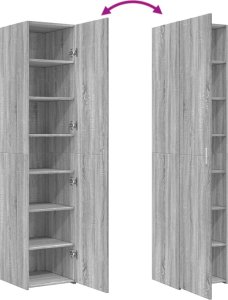 vidaXL Wysoka szafka, szary dąb sonoma, 40x42,5x185 cm 7