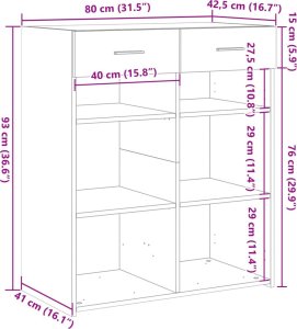 vidaXL Szafka czarna 80x42,5x93 cm 10
