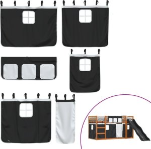 vidaXL Łóżko na antresoli, ze zjeżdżalnią i zasłonkami, 90x200 cm 5