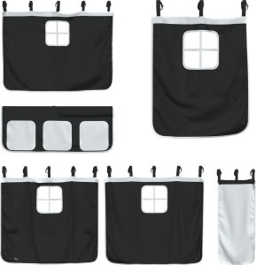 vidaXL Łóżko na antresoli, ze zjeżdżalnią i zasłonkami, 90x200 cm 6