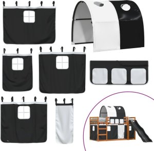 vidaXL Łóżko na antresoli, ze zjeżdżalnią i zasłonkami, 90x200 cm 5