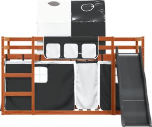 vidaXL Łóżko na antresoli, ze zjeżdżalnią i zasłonkami, 90x200 cm 7