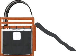 vidaXL Łóżko na antresoli, ze zjeżdżalnią i zasłonkami, 90x200 cm 9