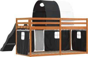 vidaXL Łóżko na antresoli, ze zjeżdżalnią i zasłonkami, 90x200 cm 10