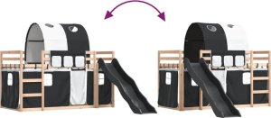 vidaXL Łóżko na antresoli, ze zjeżdżalnią i zasłonkami, 80x200 cm 11