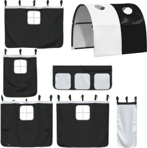 vidaXL Łóżko na antresoli, ze zjeżdżalnią i zasłonkami, 80x200 cm 6