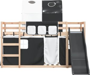 vidaXL Łóżko na antresoli, ze zjeżdżalnią i zasłonkami, 80x200 cm 7