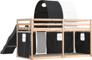 vidaXL Łóżko na antresoli, ze zjeżdżalnią i zasłonkami, 80x200 cm 10