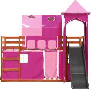 vidaXL Łóżko na antresoli, ze zjeżdżalnią i zasłonkami, 90x200 cm 7