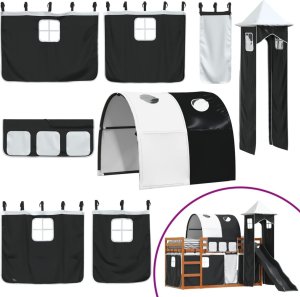 vidaXL Łóżko na antresoli, ze zjeżdżalnią i zasłonkami, 90x200 cm 5