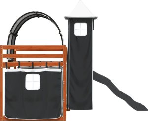 vidaXL Łóżko na antresoli, ze zjeżdżalnią i zasłonkami, 90x200 cm 9