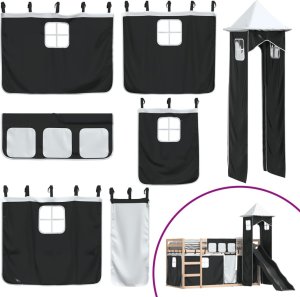 vidaXL Łóżko na antresoli, ze zjeżdżalnią i zasłonkami, 80x200 cm 5