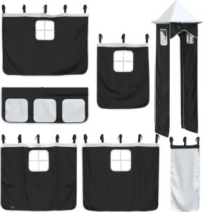 vidaXL Łóżko na antresoli, ze zjeżdżalnią i zasłonkami, 80x200 cm 6