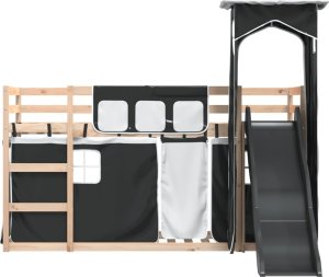 vidaXL Łóżko na antresoli, ze zjeżdżalnią i zasłonkami, 80x200 cm 7