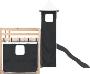 vidaXL Łóżko na antresoli, ze zjeżdżalnią i zasłonkami, 80x200 cm 9