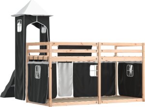 vidaXL Łóżko na antresoli, ze zjeżdżalnią i zasłonkami, 80x200 cm 10