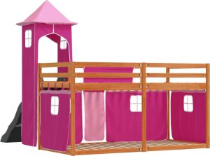 vidaXL Łóżko na antresoli, ze zjeżdżalnią i zasłonkami, 90x200 cm 10