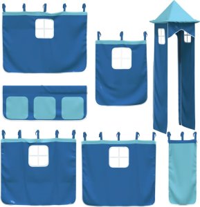 vidaXL Łóżko na antresoli, ze zjeżdżalnią i zasłonkami, 90x190 cm 6