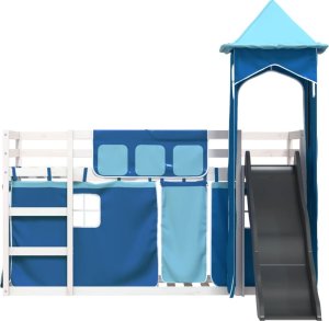 vidaXL Łóżko na antresoli, ze zjeżdżalnią i zasłonkami, 90x190 cm 7