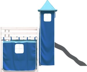 vidaXL Łóżko na antresoli, ze zjeżdżalnią i zasłonkami, 90x190 cm 9