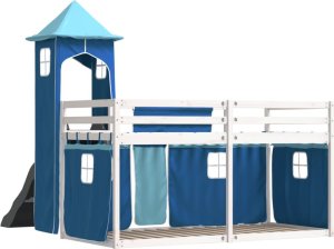 vidaXL Łóżko na antresoli, ze zjeżdżalnią i zasłonkami, 90x190 cm 10