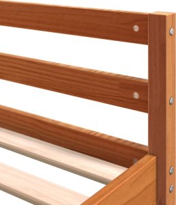 vidaXL Łóżko na antresoli, z biurkiem i drabinką, brąz, 160x200 cm 8