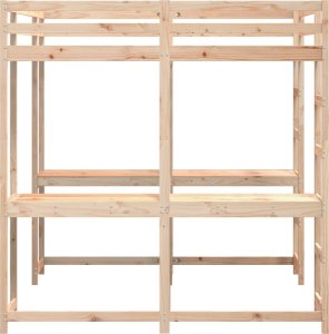 vidaXL Łóżko na antresoli, z biurkiem i drabinką, 140x200 cm, sosnowe 6