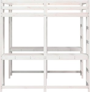 vidaXL Łóżko na antresoli, z biurkiem i drabinką, białe, 140x200 cm 6