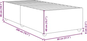 vidaXL Rama łóżka, niebieska, 80 x 200 cm, tapicerowana tkaniną 9