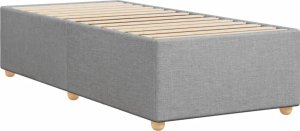 vidaXL Rama łóżka, jasnoszara, 90 x 200 cm, tapicerowana tkaniną 6