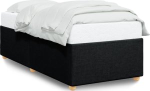 vidaXL Rama łóżka, czarna, 90x190 cm, obita tkaniną 2