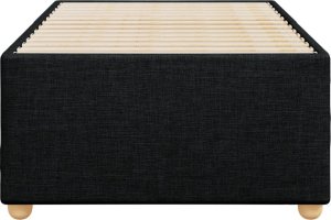 vidaXL Rama łóżka, czarna, 90x190 cm, obita tkaniną 4