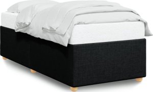 vidaXL Rama łóżka, czarna, 90x200 cm, tapicerowana tkaniną 2