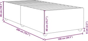 vidaXL Rama łóżka, czarna, 90 x 200 cm, tapicerowana tkaniną 9