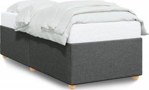 vidaXL Rama łóżka, ciemnoszara, 90 x 200 cm, tapicerowana tkaniną 2