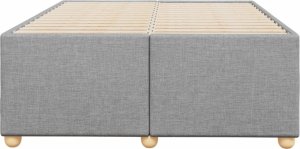 vidaXL Rama łóżka, jasnoszara, 120 x 200 cm, tapicerowana tkaniną 4