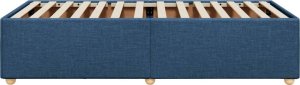 vidaXL Rama łóżka, niebieska, 90 x 200 cm, tapicerowana tkaniną 5