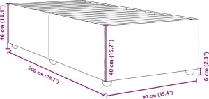 vidaXL Rama łóżka, niebieska, 90 x 200 cm, tapicerowana tkaniną 9